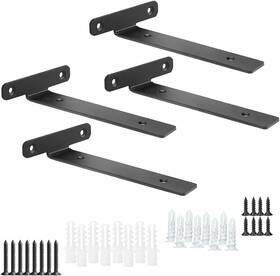 Ruxin-010 Looftmate 4 Pack Floating Shelf Brackets 6 Inch Heavy Duty Industrial Wall Black