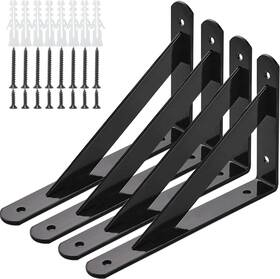 W-01-brct Loufogei Heavy Duty Shelf Brackets 8 In X 5 Wall Mount L Steel Bracket For Black