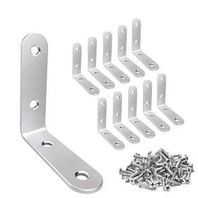 Am30us09 Luckin 00bbb007 20 Pcs L Bracket Stainless Steel Corner Brace Brushed Silver