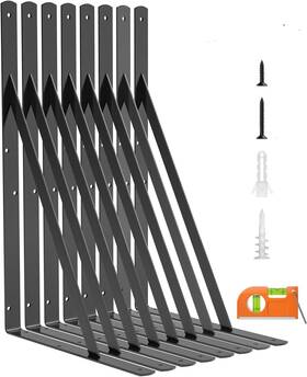 Am30us09 Luckin 05bbb076 8-pack Heavy Duty Shelf Bracket 18 Inch Wall Black