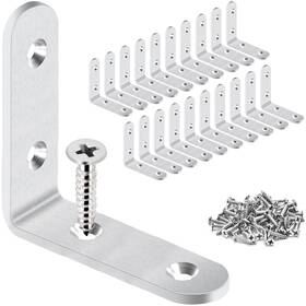 Luckin 192687026081 20-pack Corner Brace 2.5 Inch X Heavy Brushed Silver