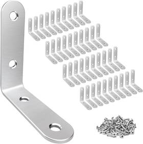 Luckin 634923855982 40 Pcs L Bracket Stainless Steel Corner Brace Brushed Silver