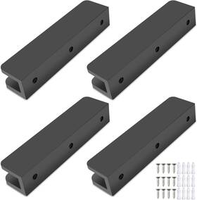 Lukloy 744306849955 Solid Brass Glass Shelf Bracket With 3 Screw Pack Of 4 Matte Black