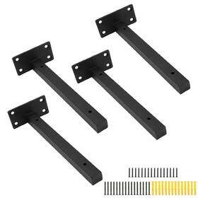 Hao01781 Luomorgo 4 Pcs 8 Inch Floating Shelf Bracket Stainless Steel Heavy Black