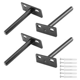 Hao01899 Luomorgo 4 Pcs Floating Shelf Bracket Inch Inch-black Black