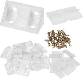 250321 M Meterxity 20-pack L-shape Corner Brace 0.78 X 1.65 In Nylon Plastic Right Angle White