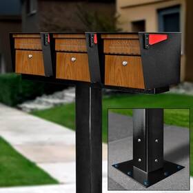 Mail Boss 660753751026 X3 Locking Mailbox Combo With Black Surface-mount Post 3 Compartment Cluster