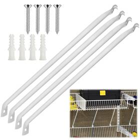 Maliceqhoc 692090779241 12 Inch Wire Shelf Brackets Closet Support For Shelving Silver