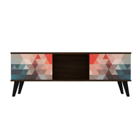 174amc213 Manhattan Comfort Doyers 53.15 Tv Stand Multi Color Red And Blue