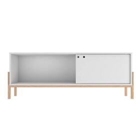 306amc157 Manhattan Comfort Bowery 55.12 Tv Stand White And Oak