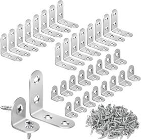 Map-032 Mapvolut 32 Pcs L Bracket Heavy Duty Brackets For Wood 2 Size Silver