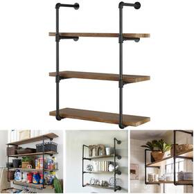 Use-sqq029azkc Melody House Industrial Pipe Shelving Wall Mounted Rustic 4 Tier Black