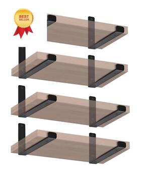 Mhmydz 791296588876 8 Pack - 11.25 Inch L X 6 H 1.5 W J Lip Shelf Brackets Black