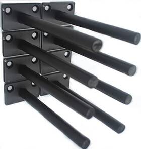 Mhmydz 791386437428 8 Pcs 5 Inch Black Solid Steel Floating Shelf Bracket Blind