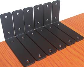 Mhmydz 791386437503 6 Pack - L Inch X H 4 W1.5 5mm Thick Black Shelf Bracket Iron 6ftftx4ftft