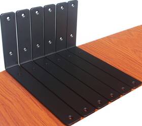 9052 Mhmydz 6 Pack - L 10 Inch X H W1.5 5mm Thick Black Shelf 10ftftx6ftft