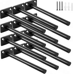 Bxgzc-103 Mhmydz 12 Pcs 6 Inch Black Solid Steel Floating Shelf Bracket Blind