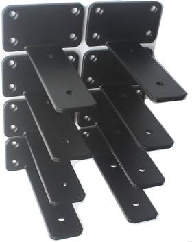 Bxgzc-307 Mhmydz 8 Pack - 5 Inch Black Hidden L Shelf Bracket 1/5 Thicked