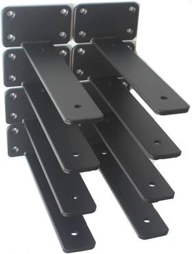 Bxgzc-308 Mhmydz 8 Pack - Inch Black Hidden L Shelf Bracket 1/5 Thicked