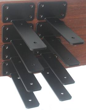 Bxgzc-310 Mhmydz 8 Pack - 6 Inch Black Hidden L Shelf Bracket 1/5 Thicked