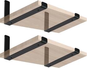 Bxgzc-35 Mhmydz 4 Pack - 7.25 Inch L X H 1.5 W J Lip Shelf Brackets Rustic Black