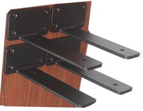Bxgzc-353 Mhmydz 4 Pack - 6 Inch Black Hidden L Shelf Bracket 1/5 Thicked