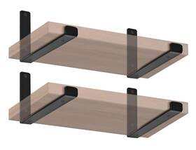 Mhmydz Bxgzc-48 4 Pack - 9.25 Inch L X 6 H 1.5 W J Lip Shelf Brackets Rustic Black