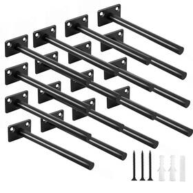 Bxgzc-88 Mhmydz 16 Pcs 6 Inch Black Solid Steel Floating Shelf Bracket Blind