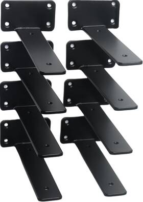 Bxgzc-904 Mhmydz 8 Pack - 7 Inch Black Hidden L Shelf Bracket 1/5 Thicked