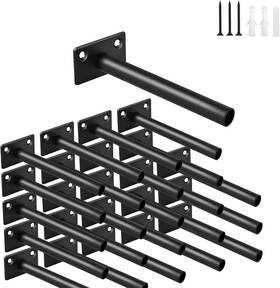 Bxgzc-978 Mhmydz 24 Pcs 5 Inch Black Steel Floating Shelf Bracket Blind Balck