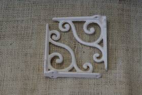 T14-101-2 Midwest Craft House 2 Cast Iron Shelf Brackets New Antique Style Cream White 4 Inch X Corbels
