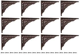 T14-126-12 Midwest Craft House 12 Antique Style Shelf Brace Wall Bracket Cast Iron Brackets Dark Brown