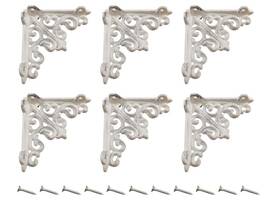 T14-88w Midwest Craft House Cast Iron Shelf Brackets 6 Distressed White Supports 3 3/4 Inch X Small