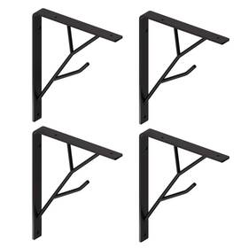 Mocomax 84595 8 Inch Decorative Shelf Brackets 6.69 L 7.8 H Black