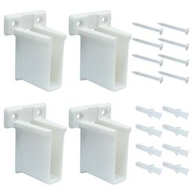 Xunl250215001 Moicstiy 4 Pcs Wire Shelf End Brackets Wall Mount For White