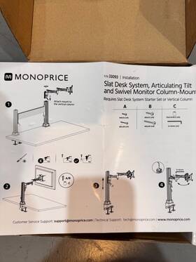 33093 Monoprice Slat Desk Articulating Tilt Swivel Monitor Mount