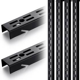Hui-morningro-0515 Morningro 6 Pcs Shelf Rails Bracket Track 47.5 Inches Upright Closet Black Hui-morningro-0515 Morningro 6 Pcs Shelf Rails Bracket Track 47.5 Inches Upright Closet Black