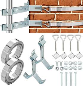 Hui-morningro-0949 Morningro Galvanized Steel Antenna Chimney Y Mount Heavy Duty Wall With Silver