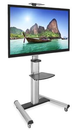 Mount-it 818103022085 Mobile Tv Stand For Flat Screen Televisions Height Adjustable Roll