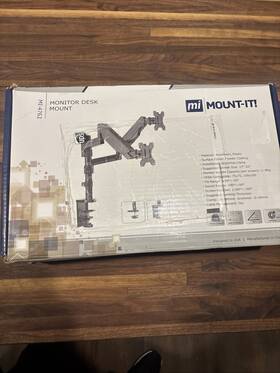 Mi-4762 Mount-it Dual Monitor Arm Desk Stand 2 Vertical Stackable Arms