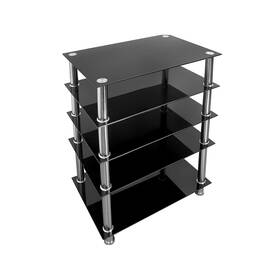 Mi-8671 Mount-it Tempered Glass 5-tier Media Stand Black/gray