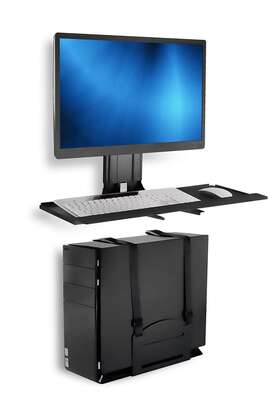Mi99935x Mount-it Monitor And Keyboard Wall With Cpu Holder Tray