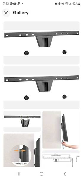 Mp-led-1646 Mount Plus 313054574572 37-inch To 80-inch Universal Ultra Slim Low Profile Fixed Wall