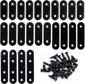 G014-zh Mxuteuk 86pcs Black Straight Flat Bracket Stainless Steel Black-36/46/56/76mm