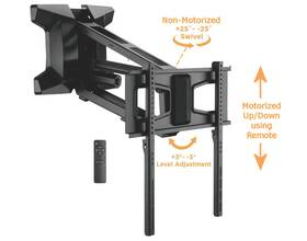 Lu-lpa53m-461 My Cable Mart Full Motion Motorized Fireplace Drop-down Wall Mount Bracket 37-70 Tvs