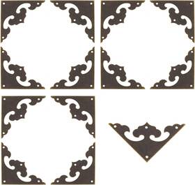00004416 My Mironey 12pcs Brass Flat Corners Bracket Antique Hardware Box