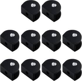 11263319 My Mironey 10 Pack Black Glass Clamps Adjustable Shelf 6-8mm