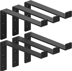 My Rustic 791295613869 Shelf Brackets12 Inch Lip Brackets For Shelves Industrial 11.25 Black
