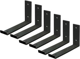 My Rustic 791295614408 Shelf Brackets 8 Inch J Bracket For Shelves Inch-6 Pack Black