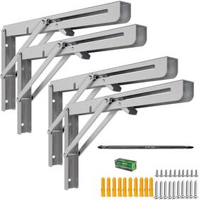 Msfolding16 Mysit 16 Inch Folding Shelf Brackets 4 Pcs Max Load 550lb Heavy Silver